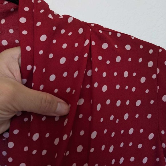 Peter Morrissey - Red Polka Dot Blouse - Size 6 - Picture 9 of 11
